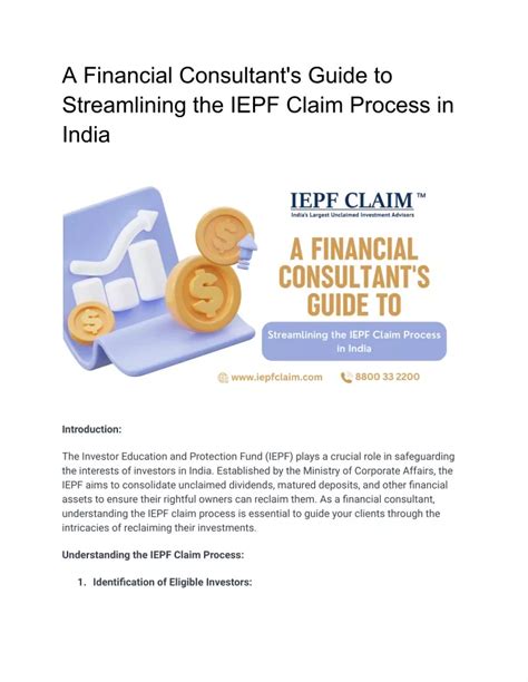 PPT A Financial Consultant S Guide To Streamlining The IEPF Claim