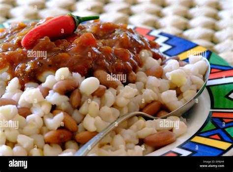 Samp And Beans Is A Standard Dish In South Africa Often Served As A Side Dish It Is Made From