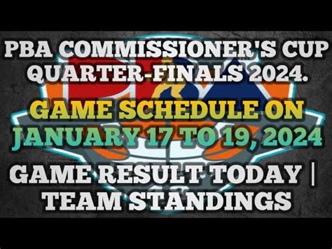 PBA QUARTER FINALS SCHEDULE ON JANUARY 17 TO 19 2024 PBA GAME