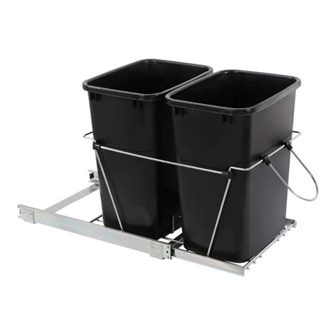 Trash Can Double Pull Out Waste Container Under Cabinet Recycling Bin