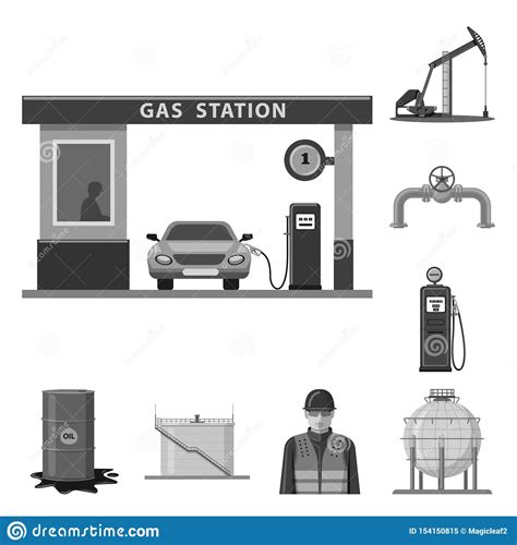 Vector Design Of Oil And Gas Logo Collection Of Oil And Petrol Stock