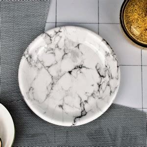 Apophis Premium Melamine Dinner Plate Set Black Marble Gold Round