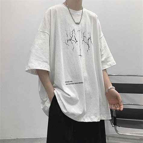 Camiseta Masculina Oversized Manga Curta Gola Redonda Moda Primavera