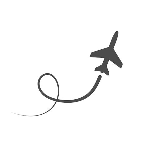 Premium Vector Plane Black Icon Airplane Path Airline Circle Route