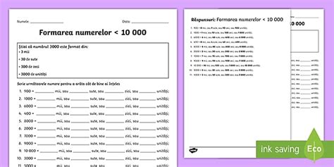 Formarea Numerelor Naturale De La 0 La 10 000 Twinkl