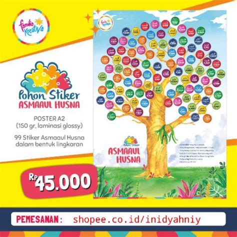 Jual Ready Poster Stiker Asmaul Husna Familia Kreativa Shopee Indonesia