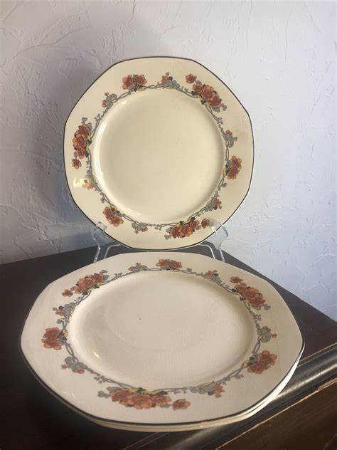 Vintage Homer Laughlin VIRGINIA ROSE Set Of 3 Octagon 9 7 8 Dinner