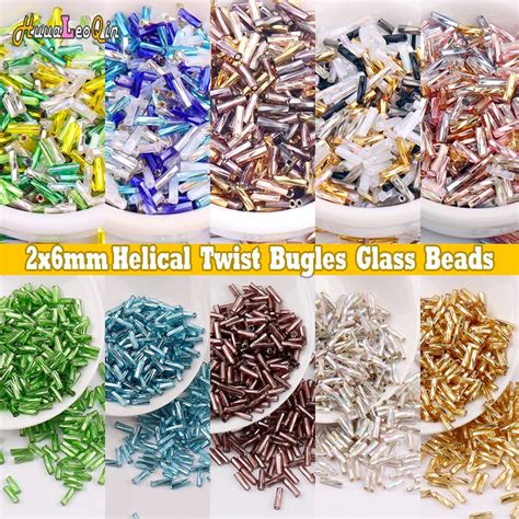 5g 2x6mm Helical Twist Bugles Glass Beads 11 0 Loose Spacer Seed Beads