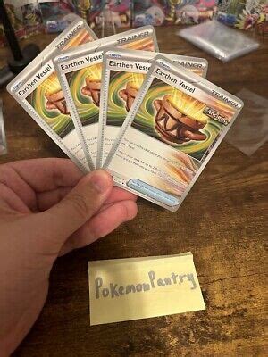 4x EARTHEN VESSEL 163 182 PARADOX RIFT Pokemon Trainer PLAYSET NM M