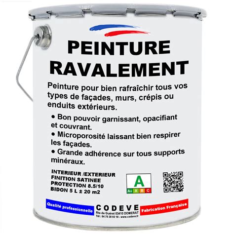 Peinture Ravalement 5 L Codeve Bois RAL 3003 Rouge Rubis Pour