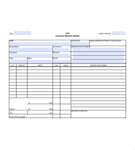 Auto Repair Invoice Templates 13 Free Docs Xlsx And Pdf Formats