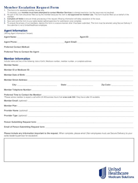 Fillable Online Member Escalation Request Form Member Escalation