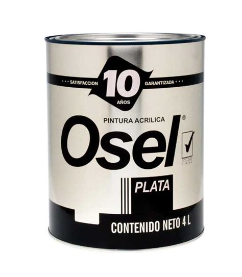 Pintura Acrílica Osel Plata Satinada Pinturas Osel