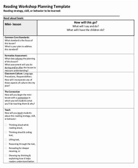 Read Aloud Lesson Plan Template Simple Template Design