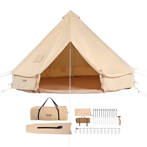 Vevor Canvas Bell Tent Seasons M Ft Yurt Tent Canvas Tent For