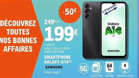 Promo Smartphone Galaxy A Samsung Chez E Leclerc Icatalogue Fr