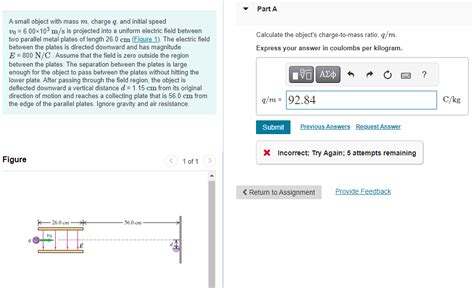 Solved A Small Object With Mass M Charge Q And Initial Chegg