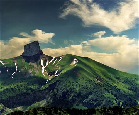 Wallpaper Langit Hijau Bentang Alam Pegunungan Dataran Tinggi