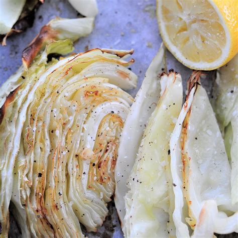 Crispy Roasted Cabbage with Lemon - with Citrus and Salt