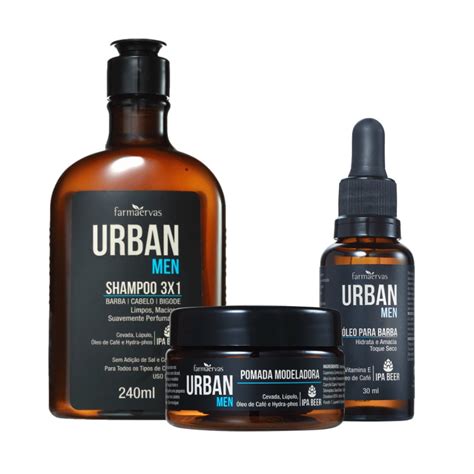 Kit Barba E Cabelo Shampoo 3 Em 1 Pomada Modeladora Óleo Para Barba Urban Men Shopee Brasil