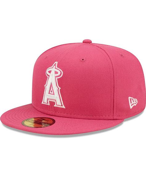 New Era Mens Beetroot Los Angeles Angels Logo 59fifty Fitted Hat Macys