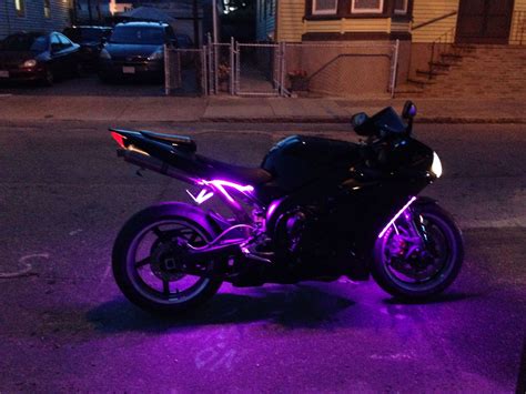 Yamaha R1 And My Hunny Put Lights On All Excited Purple Motorcycle