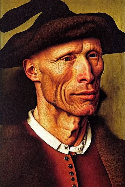 Portrait Of Ed Harris Oil Painting By Jan Van Eyck Stable Diffusion