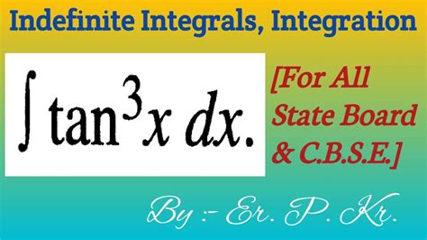 Integral Of Tan 3x With Tan And Sec Youtube