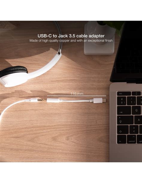 Nanocable Cable Adaptador Audio USB C M A Jack 3 5 H 11 Cm Blanco