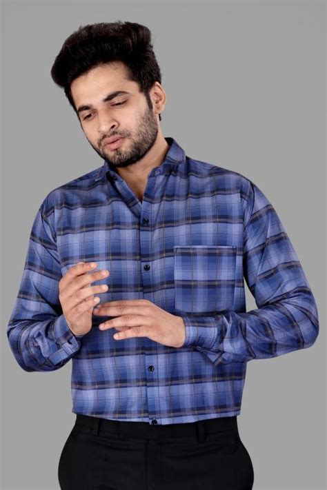 Buy GETCHI Cotton Blend Checks Print Full Sleeve Regular Fit Casual