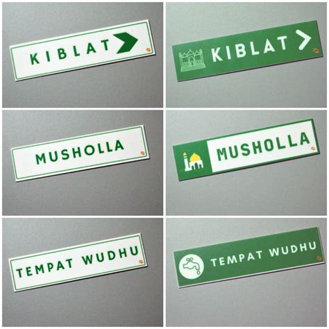 Jual Sign Label Akrilik Acrylic Uv Print Kiblat Musholla Tempat Wudhu