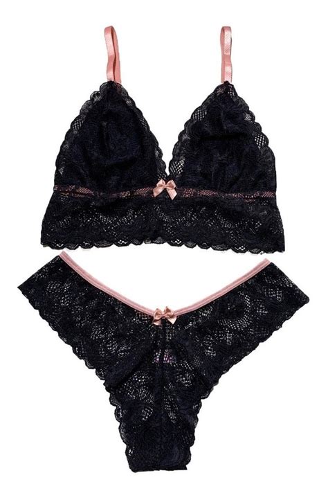 Kit 5 Conjunto Lingerie Sexy Calcinha Sutia Sem Bojo Rd006 Frete grátis
