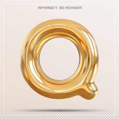 Premium Psd Letter Q Font Gold Alphabet D Render