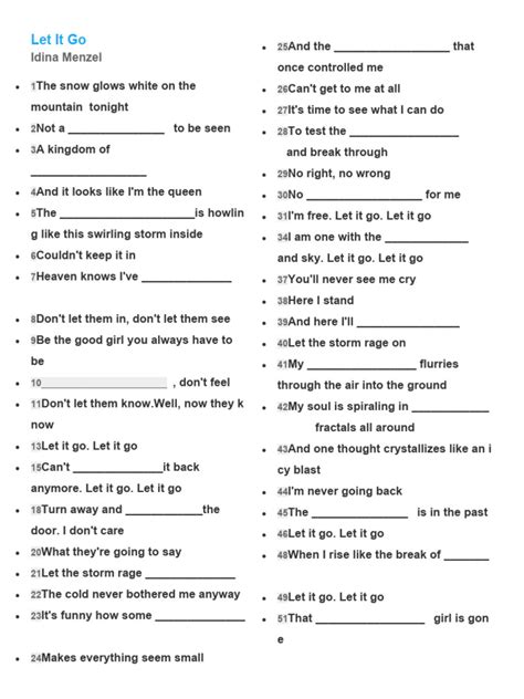 Let It Go Song Pdf