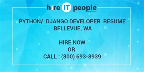 Python Django Developer Resume Bellevue Wa Hire It People We Get It Done