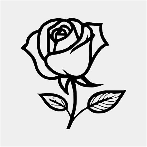 Simple Dibujo En Blanco Y Negro De La Flor De Vector De Off