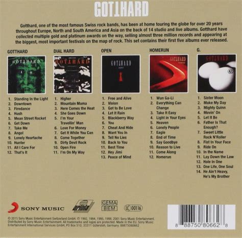 GOTTHARD ORIGINAL ALBUM CLASSICS 5CD Products CD Sparkshop Cz