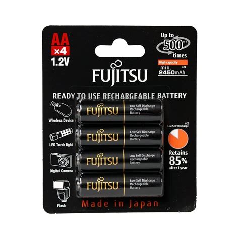 Fujitsu Ready-to-use AA Rechargeable Battery NiMH 1.2V Min. 2450mAh x ...