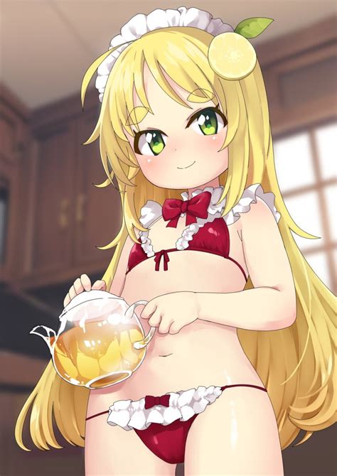 Croixsan Original Bad Id Bad Twitter Id Highres Girl Ahoge Bikini Blonde Hair Blurry