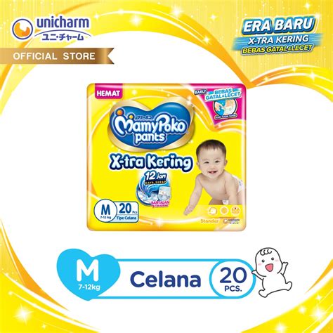 Jual MamyPoko Pants X Tra Kering M 20 Popok Celana Shopee Indonesia