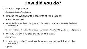 Nutrition Food Labels PPT by Teachers Need Love | TPT