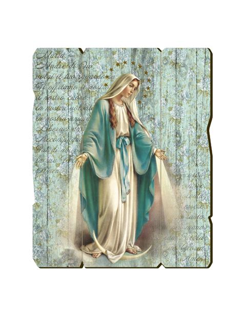 Quadro In Legno Sagomato Stile Vintage Della Madonna Del Carmelo