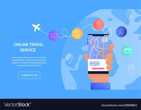 Online Travel Service Vacation Assistance Tourist Vector Image