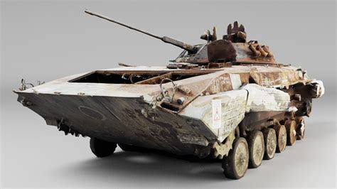 D Destroyed Bmp Amphibious Infantry Fighting Vehicle Turbosquid