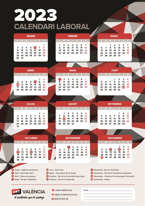 Descarrega El Calendari Laboral Al Pa S Valenci Cnt Val Ncia