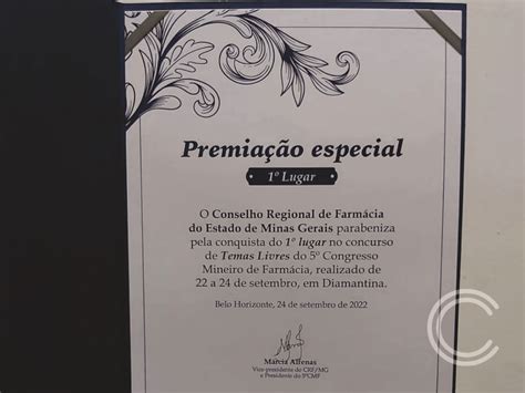 Farmacêuticos do CSSJD conquistam 1º lugar em premiação do 5 Congresso