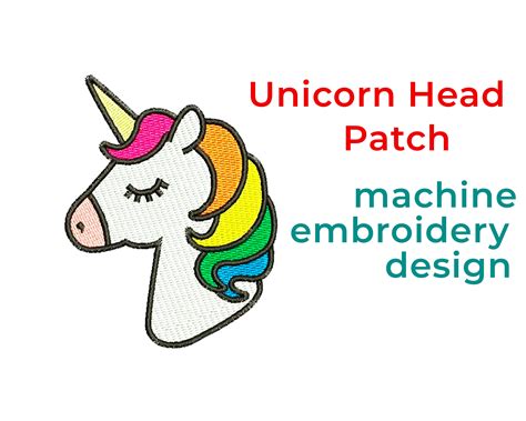 Rainbow Unicorn Patch Machine Embroidery Design Unicorn Etsy