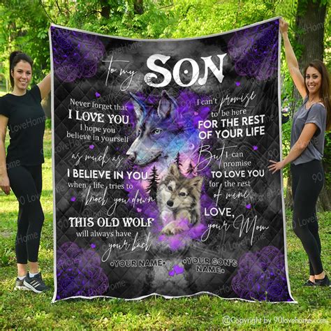 To My Son Wolf Quilt Blanket I Can T Promise To Be Here For The Rest Of