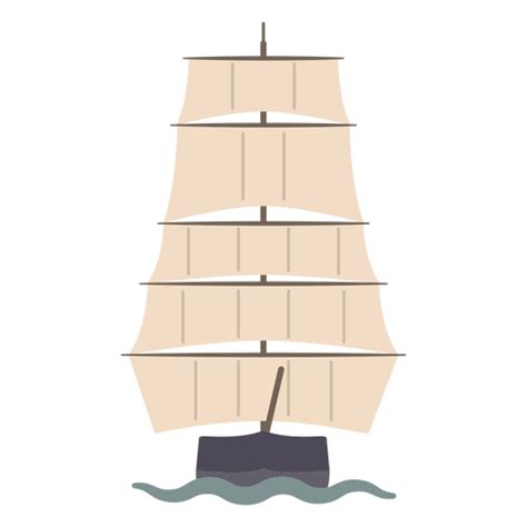 Design Png E Svg De Barco à Vela Na Frente Plana Para Camisetas