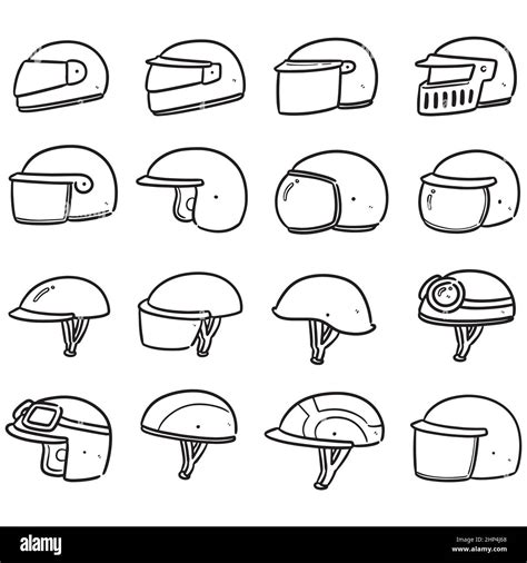 Vector Set Of Motorcycle Helmet Stock Vector Image And Art Alamy